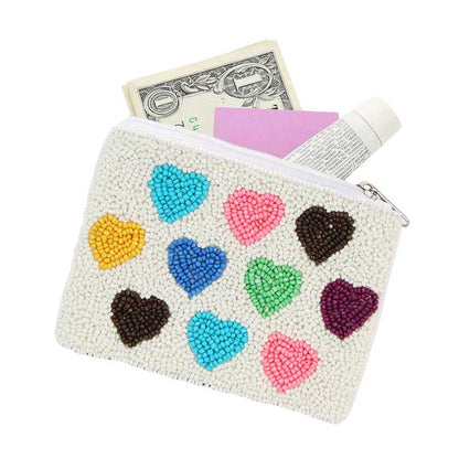 Colorful Heart Beaded Clutch