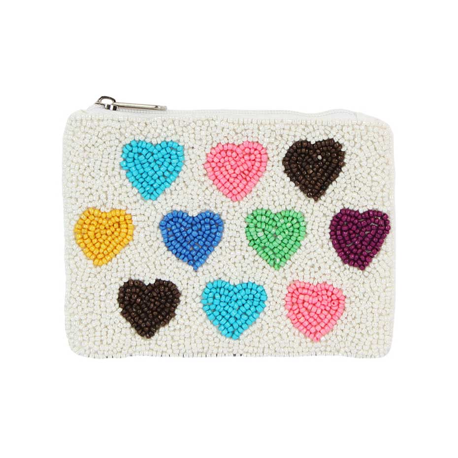 Colorful Heart Beaded Clutch