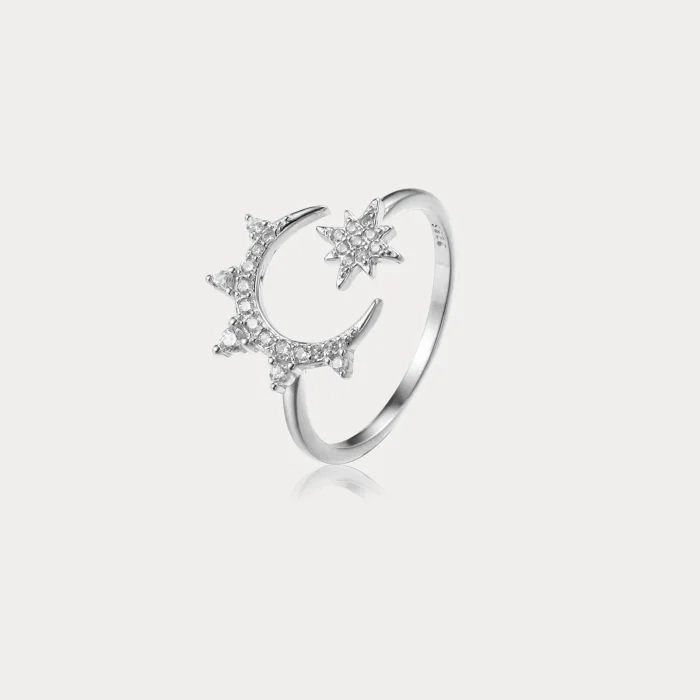Elegant Celestial Crescent Ring - Image 1