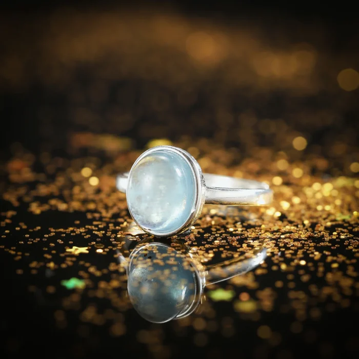 Elegant Blue-Hue Stone Ring - Image 3