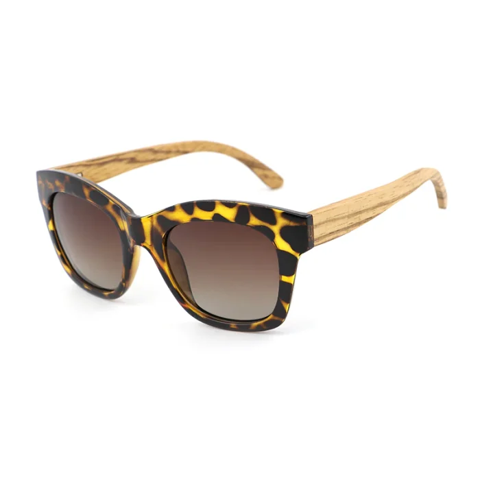 Stylish Tortoiseshell Sunglasses With Wooden Temples - Image 1