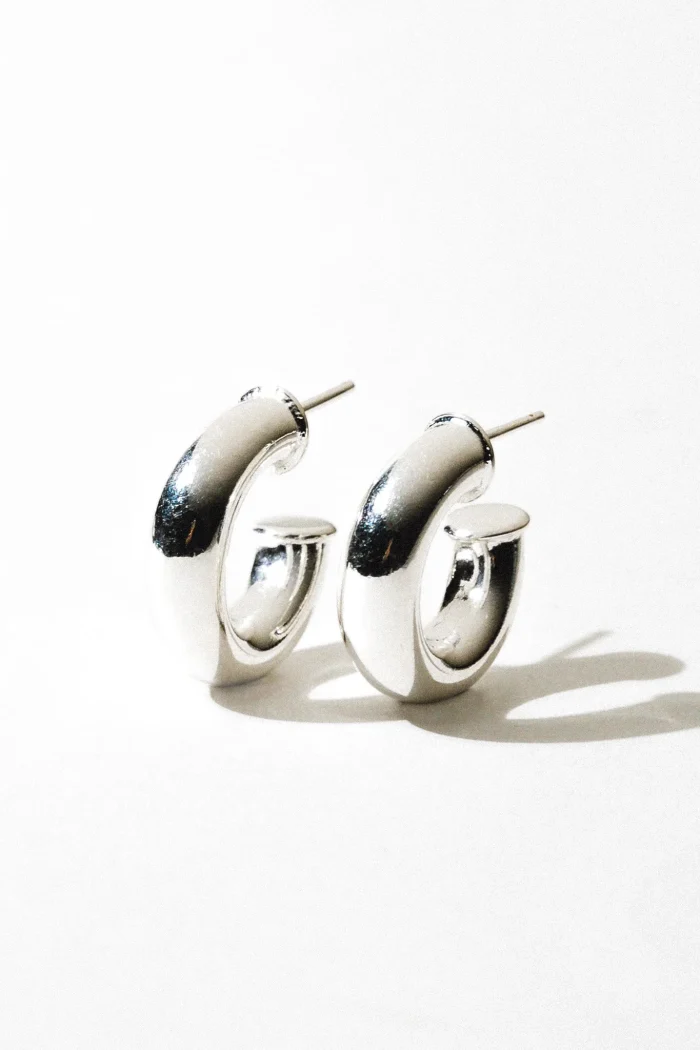 Elegant Metal Hoop Earrings - Image 1
