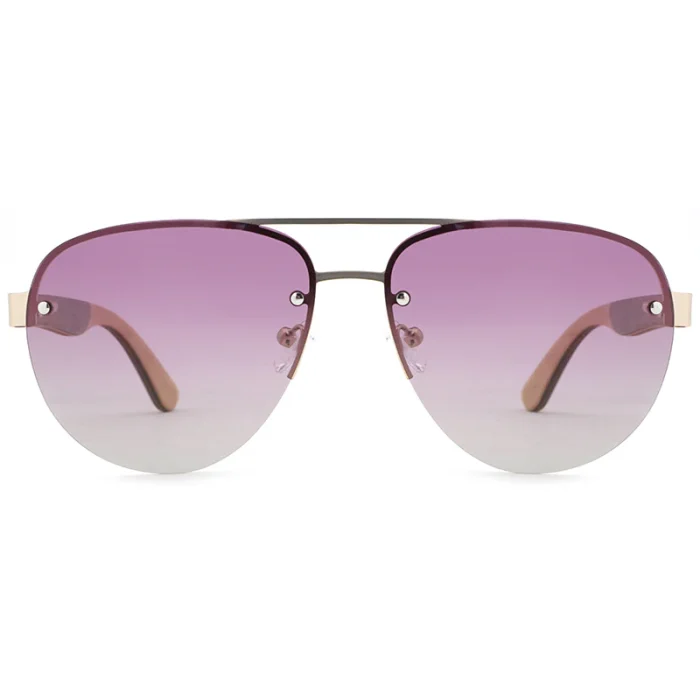 Stylish Purple Gradient Aviator Sunglasses - Image 4