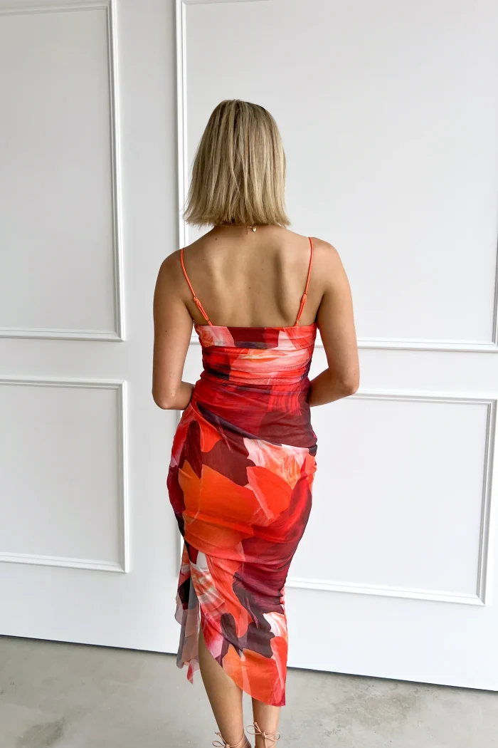 Elegant Floral Print Midi Dress - Image 5