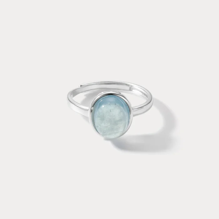 Elegant Blue-Hue Stone Ring - Image 1