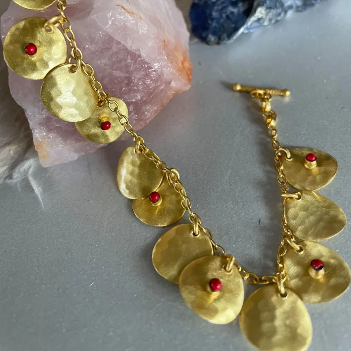 Charming Brass Disc Bracelet - Image 1