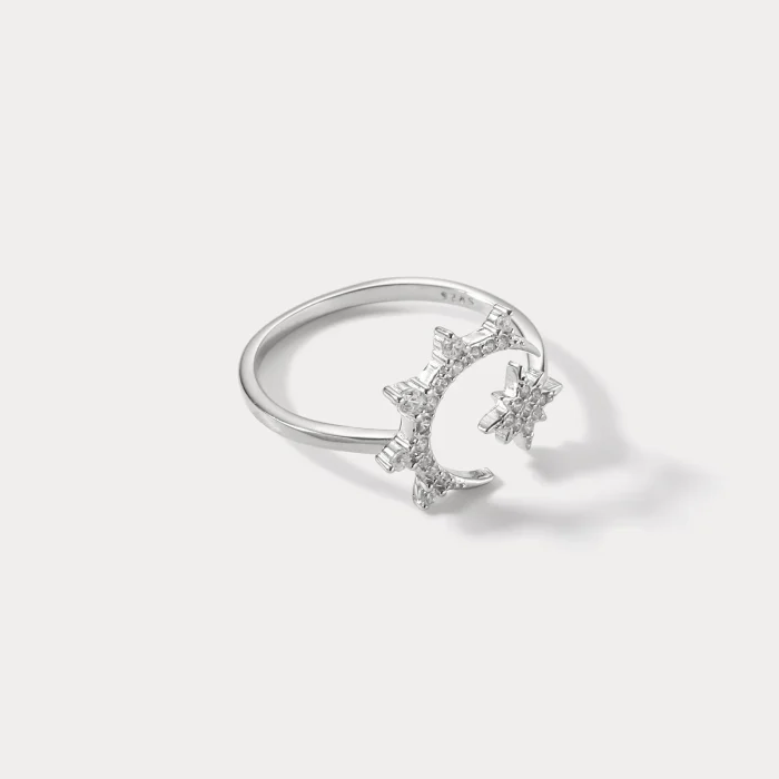 Elegant Celestial Crescent Ring - Image 6