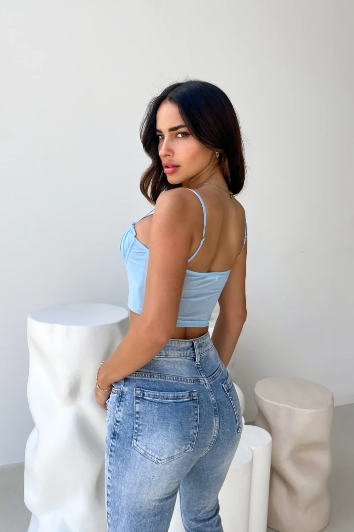 Chic Summer Blue Bralette Top - Image 4