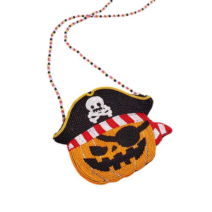 Pirate Pumpkin Beaded Shoulder Bag - Image 2