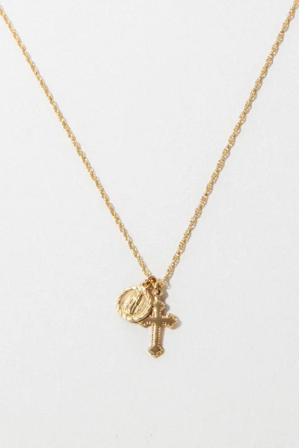 Elegant Gold-Tone Medallion Necklace