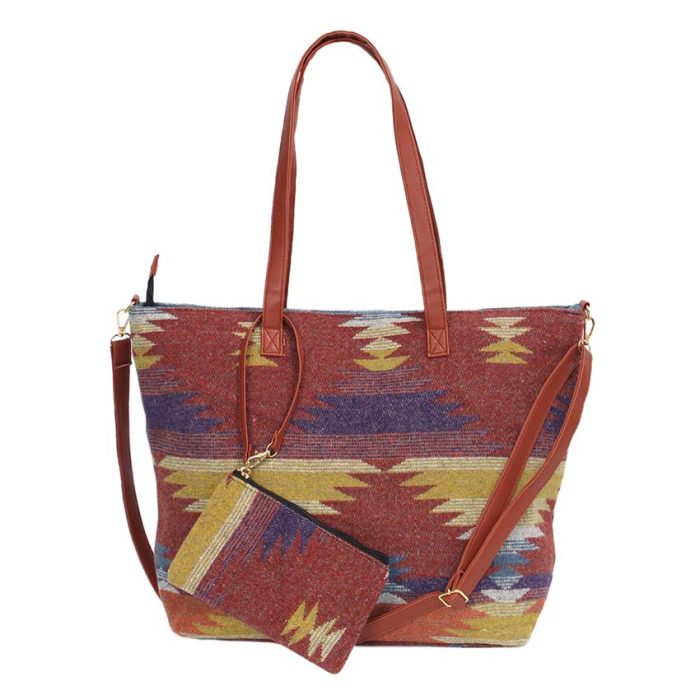 Colorful Tribal Patterned Tote Bag - Image 3