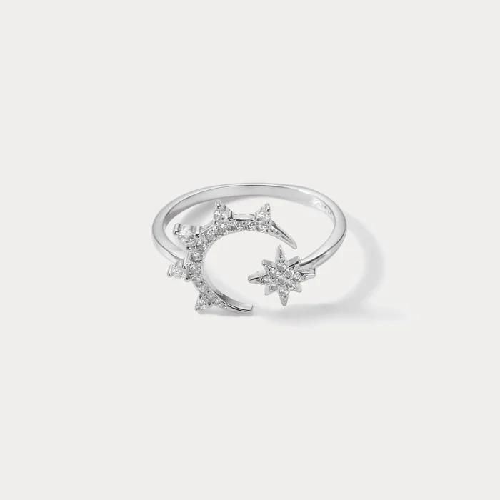 Elegant Celestial Crescent Ring - Image 5