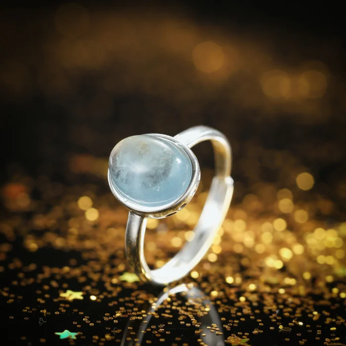 Elegant Blue-Hue Stone Ring - Image 4