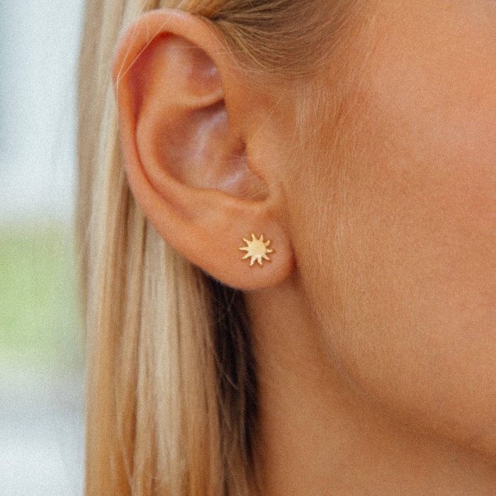 Golden Radiance Starburst Earrings - Image 2