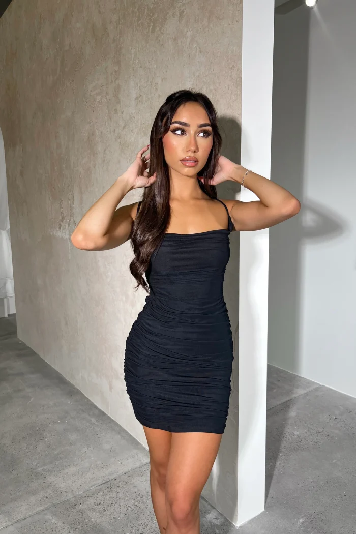 Elegant Black Bodycon Dress - Image 2
