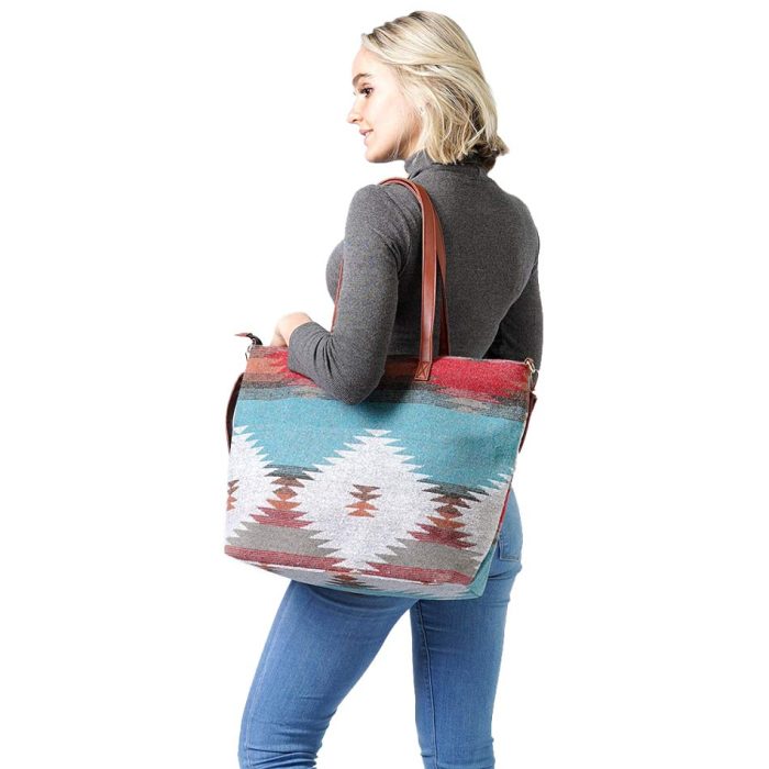 Colorful Tribal Patterned Tote Bag - Image 9