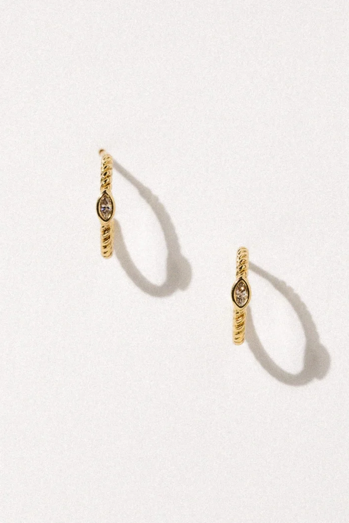 Elegant Twisted Hoop Earrings - Image 2
