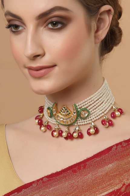 Elegant Multi-Strand Pearl Choker Necklace