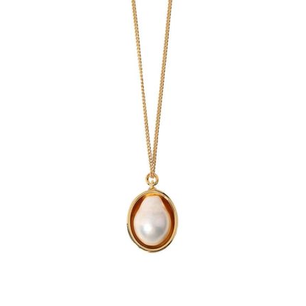Elegant Simulated Pearl Pendant Necklace