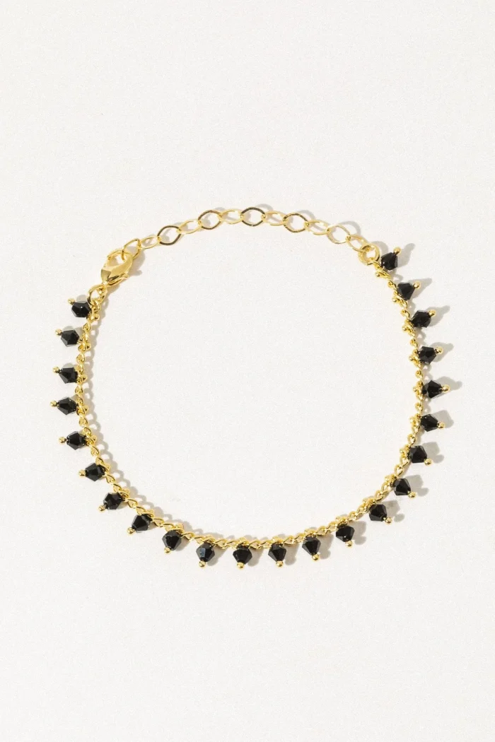 Elegant Black Beaded Bracelet - Image 1