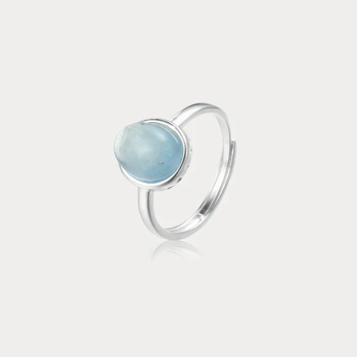 Elegant Blue-Hue Stone Ring - Image 6