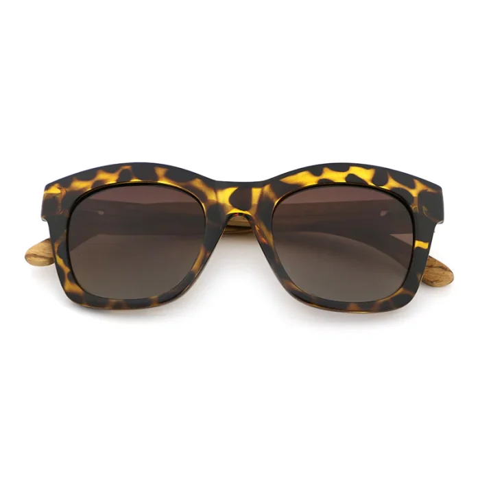 Stylish Tortoiseshell Sunglasses With Wooden Temples - Image 3