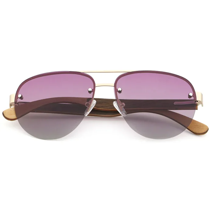 Stylish Purple Gradient Aviator Sunglasses - Image 2